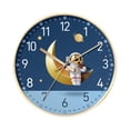 thumbnail image 3 of Reloj de pared de astronauta, silencioso, con marco dorado, analógico, sin tictac, de 8 pulgadas astronauta luna, 3 of 9
