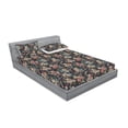 thumbnail image 2 of Floral Boho Fitted Sheet & Pillow Sham Set, Colorful Design Blooming Flowers Pattern with Peduncles of Spring, Decorative Printed 3 Piece Bedding Decor, Full, Dark Taupe Multicolor, by Ambesonne, 2 of 2