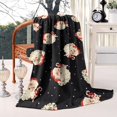 thumbnail image 2 of Black Christmas Santa Pattern Blanket,Comfortable Soft Lamb Wool Throw Blanket,All Season,Warm Lightweight Blankets for Sofa Bed Couch Living Room Chair,40"x50", 2 of 4