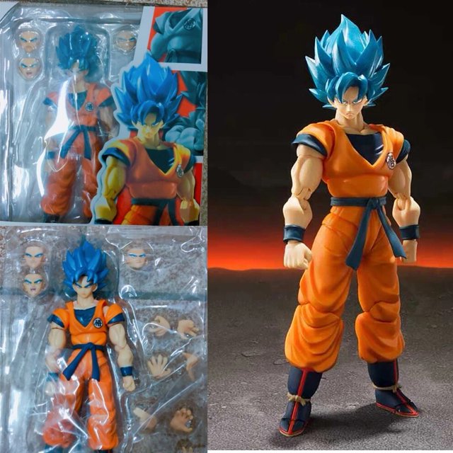 Figura de acción Dragon Ball Son Goku azul Super Blue Gokou zhangmengya PVC Regalo de cumpleaños