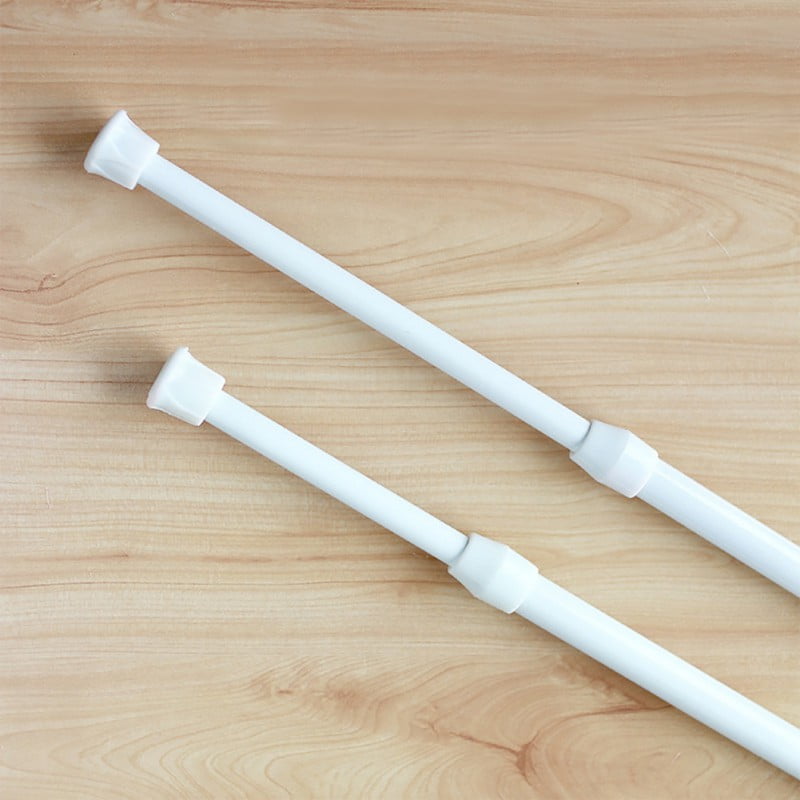1 Pcs Tension Rod 24 to 43 Inch White Spring Rod Small Curtain Rods Short Tension Rod for DIY Projects Cupboard Wardrobe Window