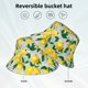 thumbnail image 2 of Fotbe Lemon Seamless Pattern Oil Painting Effect Sombrero Tipo Pescador con Estampado – Sombrero de Sol de Algodón de Moda para Playa, Golf, Pesca, 2 of 6