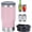 Pink, variant on 4 in 1 Travel Mug and Can Insulator for 14oz Can and Beer Bottle Stainless steel Vacuum Insulated Cup and Thermocooler (Black)