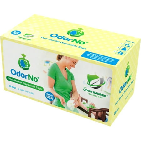 OdorNo 2 Gallon Baby Odor-Barrier Disposable Bags, 12.5"x20", 20ct.