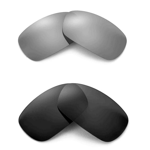Walleva 2 Paris Polarized Replacement Lenses For Oakley Crosshair 2.0 (OO4044 Series) Sunglasses-Black   Titanium