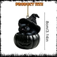 thumbnail image 3 of 1 Pc Halloween Forest Animal Pumpkin Ornaments Cozy Forest Woodland Christmas Ornaments for Christmas Tree Pumpkin Animal Decor 2D Acrylic Hanging Ornament for Home Decor, 3.14 Inch, Black Cat, 3 of 7