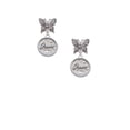 thumbnail image 2 of Delight Jewelry Silvertone Peace - Round Seal Silvertone Antiqued Butterfly Post Earrings, 2 of 4