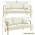 thumbnail image 7 of Yaheetech 56.5" W Upholstered Sofa Couch with Gold Tone Metal Arms and Legs, Beige, 7 of 7