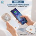 thumbnail image 3 of Deago Upgrade Handheld Fan, Small Personal Fan with 3 Speeds Neck Rechargeable Portable Fan, Powerful Mini USB Outdoor Fan Quiet Desk Fan Free Angle, Good for Travel Home Office School-White, 3 of 7