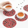thumbnail image 3 of KLL Drink Coasters Set Round Shape of 4,PU Leather Absorbent Coasters Set Decorative Coffee Cup Coasters Housewarming Gift for Home Decor-Cute Tomato, 3 of 5