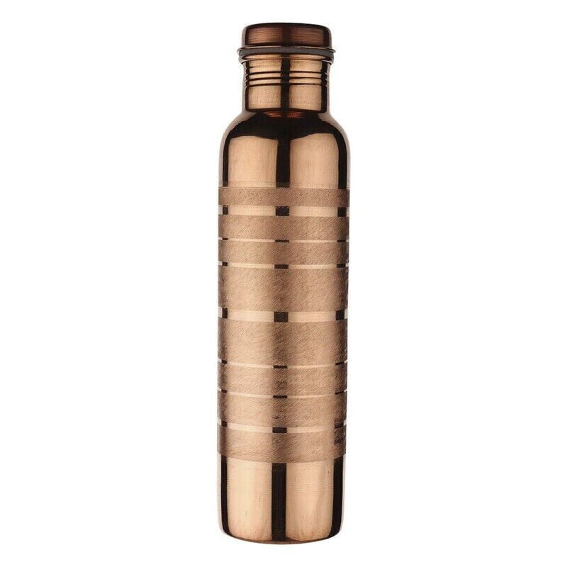 100% Pure Copper Water Bottle Silver Touch For Ayurvedic Health Benefits 950 ml