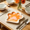 thumbnail image 5 of Hyknon 10Pcs Paw Party Paper Plates, 8x9 Inch Cute Disposable Dinner Dessert Plates, Dining Dinnerware Plate Sets for Birthday Baby Shower Salad Cake, Orange, 5 of 6