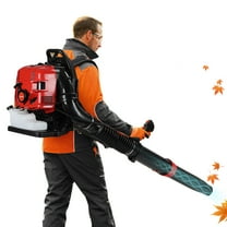 Wharick Backpack Leaf Blower 75.6CC 4-Stroke Gas Powered Leaf Blower 750 CFM and 210 MPH Snow Blower Cleaner Garden Tool for Lawn Yard Blowing Debris