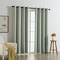 thumbnail image 4 of Sonive Blackout Curtains set of 2 Ultra Lightweight Grommet Top Living Room Bedroom Curtains, Green, 52"Wx84L"(2 Panels), 4 of 10
