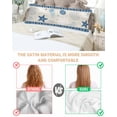 thumbnail image 3 of Blue Coastal Pillow Cases Body Size, Smooth Satin Pillowcase for Hair and Skin, Vintage Ocean Nautical Starfish Coral Striped Decorative Cooling Bed Pillow Covers with Zipper, 20x54 Inches, 3 of 5