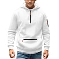 thumbnail image 3 of Falkdiz Boys Warm Sweatshirts Winter Hooded Pullover with Pockets Outdoor Casual Travel Shirts for Boys Solid Color,White,Size: 9, 3 of 8