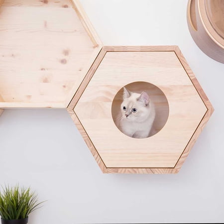 キャットウォーク キャットステップ 猫用品 ペット用品 猫家具 猫ベッド 壁掛け ペット共生 猫部屋 賃貸おすすめ 六角ハウスカバー MYZOO MZ0011