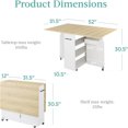 Folding Dining Table Multipurpose Space Saving Collapsible Drop Leaf