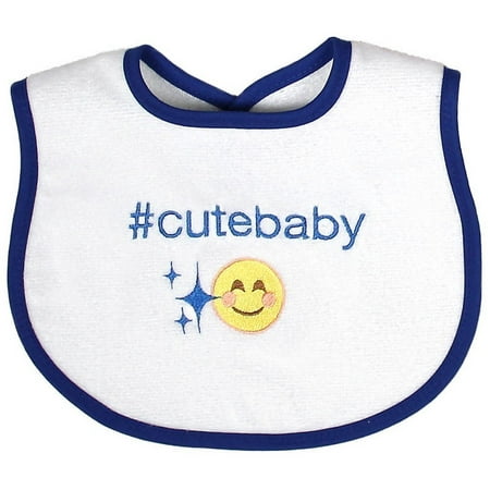 Raindrops Baby Boys #Cutebaby Hashtag Bib, Royal