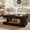 Walnut, variant on Farmhouse 2-Tier Wood Coffee Table, Rustic Center Table with LED Light, Rectangle Living Room Tables Open Storage Shelf, Wooden Tea Table for Office,Apartment