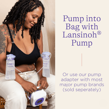 Lansinoh Breastmilk Storage Bags, Fast Freeze and Thaw, 25 Count, Baby Essentials, 6oz