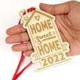 thumbnail image 4 of Darling Souvenir Made With Love Home Sweet Home Personalized Wood Ornament Housewarming Gift Christmas Tree Decoration Pack of 2, 4 of 7
