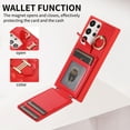 thumbnail image 6 of Nalacover Case for Samsung Galaxy S23 Ultra Crossbody Wallet Case with Credit Card Holder, Lanyard Shoulder Strap Premium PU Leather Wrist Hand Strap Cover with Ring Holder Kickstand, Red, 6 of 10