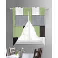 thumbnail image 2 of Sage Green Black Grey Swag Valances for Windows, Modern Irregular Geometric Abstract Rod Pocket Sheer Valances for Windows, Swag Toppers Light Filtering for Kitchen Living Room 2 Panels 36''x63'', 2 of 2