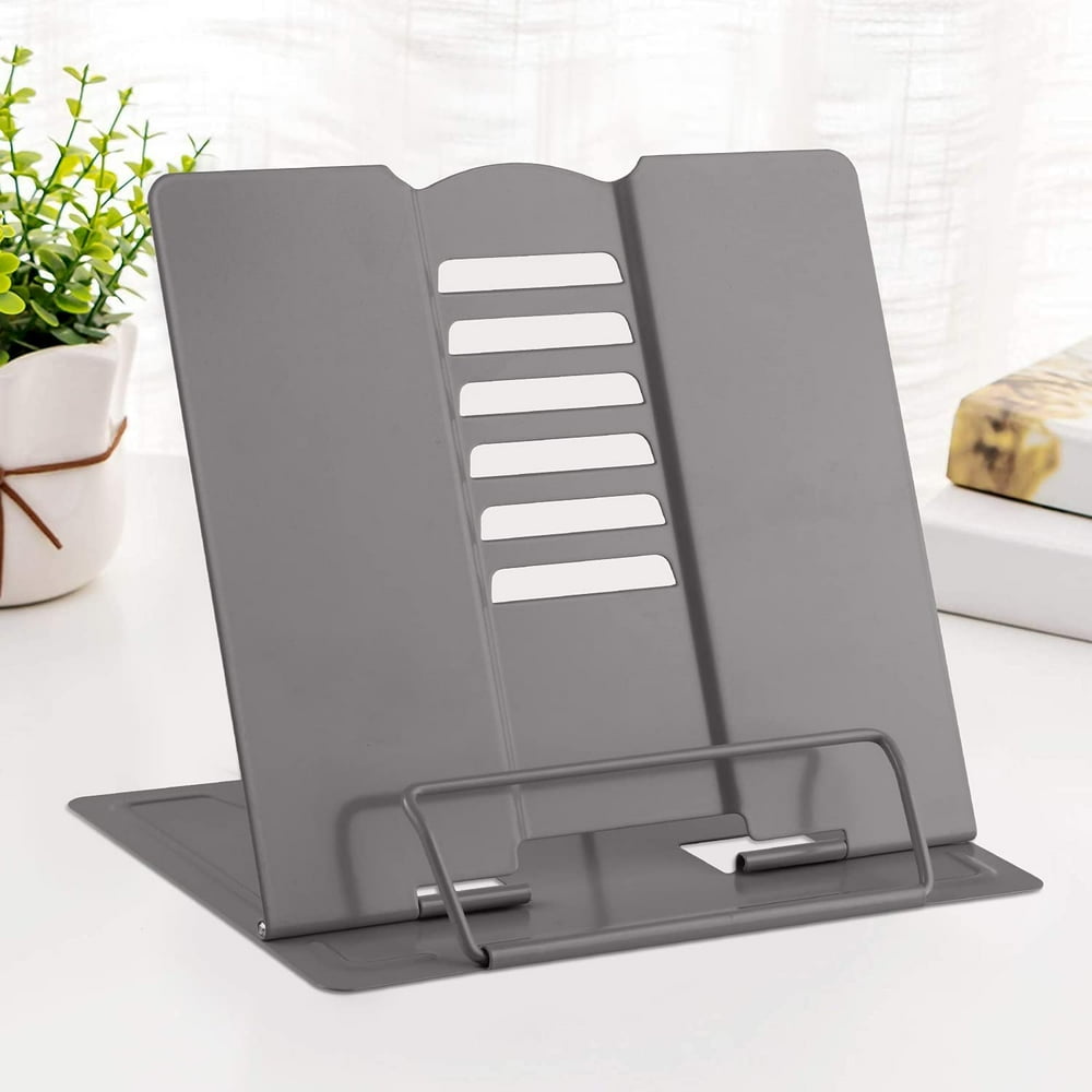 Msdada Desk Book Stand Metal Reading Rest Book Holder Angle Adjustable