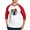 Red/White, variant on - Dinosaur Easter Eggs Baseball Tee - Cotton Baseball Jersey, 3/4 Raglan Sleeve Shirt