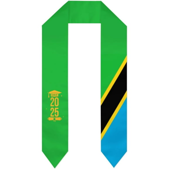 Class of 2025 Tanzania Flag Graduation Stoles Shawls Sash International Study Graduate Scarves