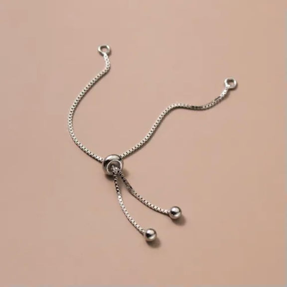 GKNET 925 Sterling Silver Adjustable Connector for Bracelet Necklace Extension Chain-Silver