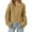 Khaki, variant on Women's Cropped Cable Knit Sweater Oversized Half Button Pullover (Beige, L)
