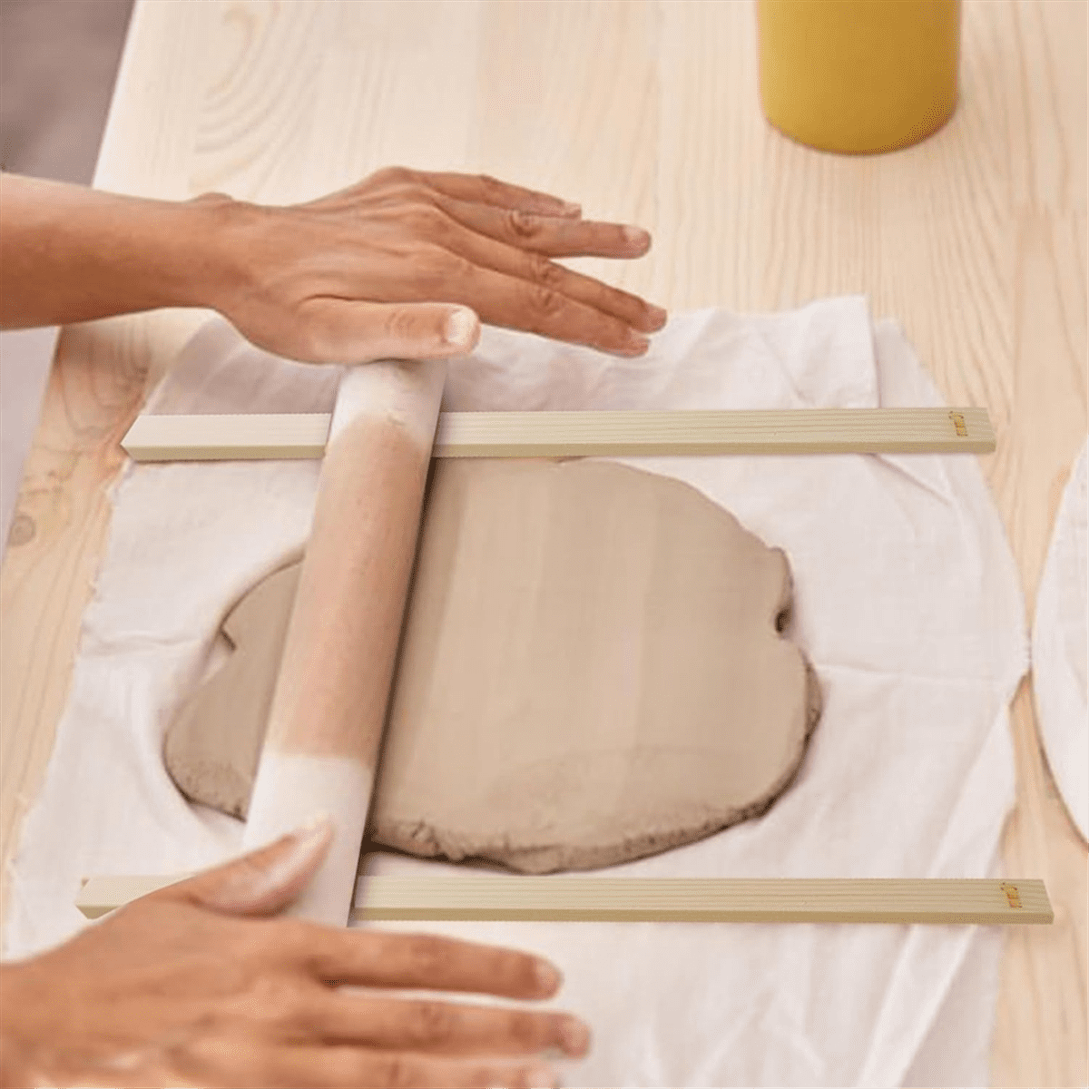 30 Piece Pottery Teaching Rolling Clay Sticks Wooden Clay Roller Guide Clay Tools Wooden Rolling Pin Guide Stick Set