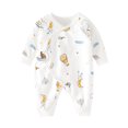 thumbnail image 2 of Hicidod Baby Bodysuits Unisex Long Sleeve Button Up Infant Onesie Spring Fall Cute Printed Soft Comfortable Jumpsuit Pajamas, 2 of 3