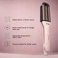 thumbnail image 2 of L'ANGE Hair VersaWaver Adjustable Titanium Waver | Pick 19mm or 32mm Waves with 1 Tool | Titanium 3-Barrel Waving Tool (Blush), 2 of 8
