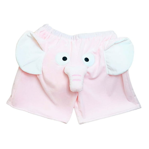 Pantalones cortos de pijama para mujer y hombre, pantalones cortos de verano con dibujos animados Rosa