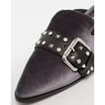 thumbnail image 6 of Shellys London Elon Grey Velvet Pointed Toe Metal Buckle Flats Mules Slides (Grey, 6), 6 of 7