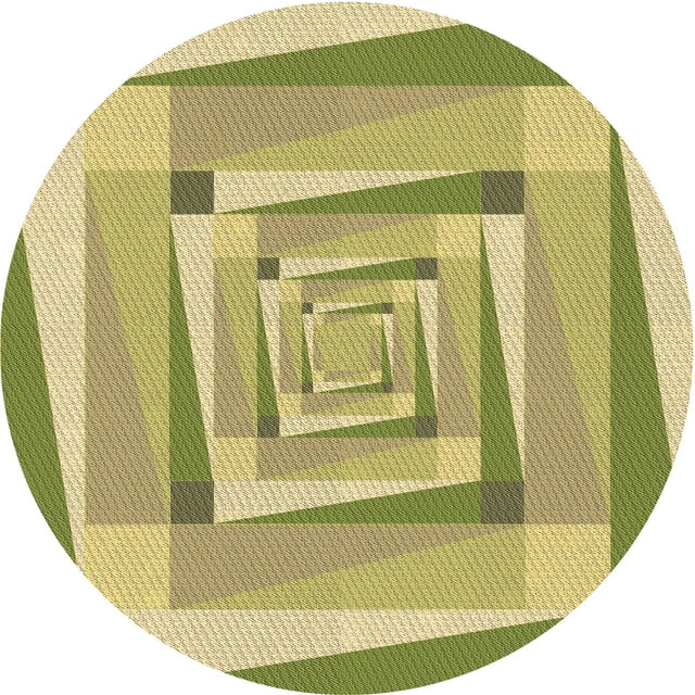 Ahgly Company Machine Washable Indoor Round Transitional Chrome Gold Yellow Area Rugs, 4' Round