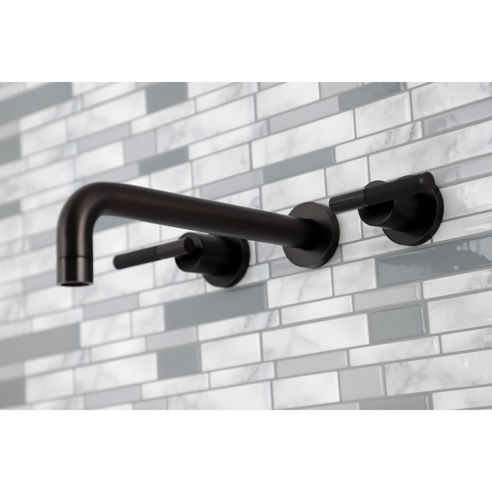 Kingston Brass KS8025CKL Kaiser Two-Handle 3-Hole Wall Mount Roman Tub Faucet in Oil Rubbed Bronze
