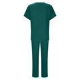 thumbnail image 5 of TAIAOJING Women Scrubs Sets Casual Short Sleeve V Neck Nursed Working T Shirts Top With Pocket And Long Pants Solid Color Set Outfit, 5 of 8