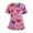 Purple Pink #015, variant on Womens Valentine Day Scrubs V Neck Medical Love Heart Print Nursing Uniforms Short Sleeve Cute Plus Size Scrub Tops with Pockets Purple XL