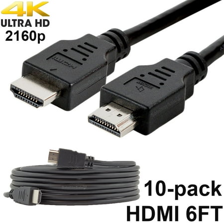Lot of 10 HDMI cables 6 FT long Brand New 1080P 3D DVD PS4 XBOX BlueRay 4K (Best Long Hdmi Cable 1080p)