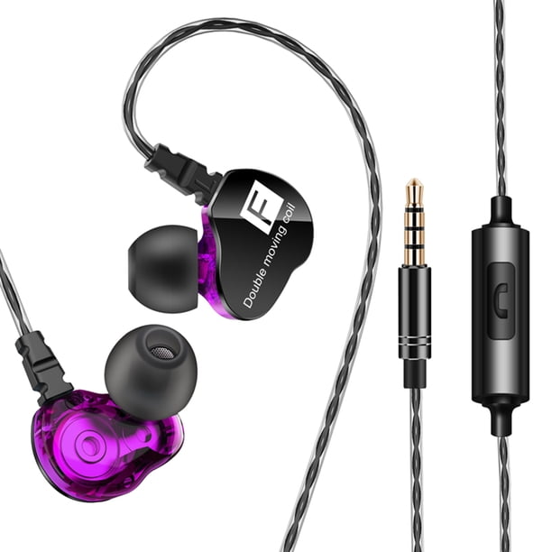 FONGE F4 Auriculares con cable de 3,5 mm Auriculares intrauditivos con doble bobina móvil