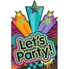 "Amscan Awesome 80s Party Postcard Invitation with Seals Kit (8 Piece), Multi Color, 7.8 x 5"""