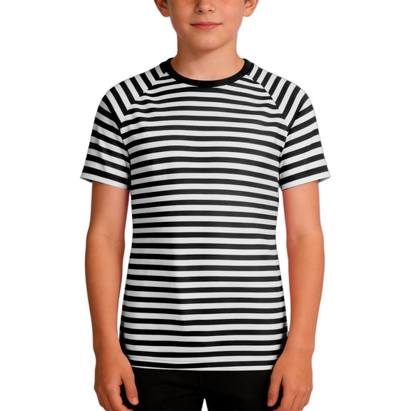 WOYY Toddler Boys Knit Striped Short Sleeve T Shirt Casual Crew Neck T-Shirt, Sizes 1-2