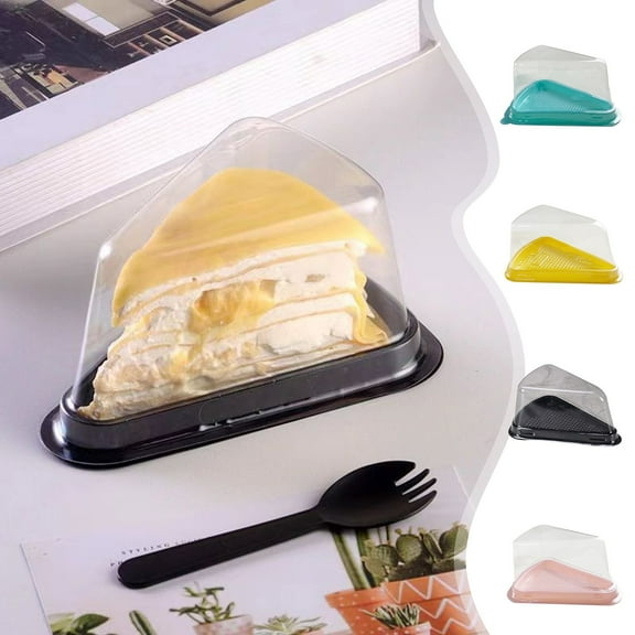 XiYing 6-Inch Disposable Baking Container, Plastic Cheesecake Box for Tiramisu, Food Blister Packing Box for Desserts, Party Serving Tray, 1-Pack