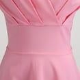 thumbnail image 5 of YanHoo Vintage Dresses for Women 1940s Pink Prom Dress Ladies Elegant Short Sleeve V Neck Swing Dresses Retro Hepburn Dresses for Evening Party Dresses Sale under 10, 5 of 8