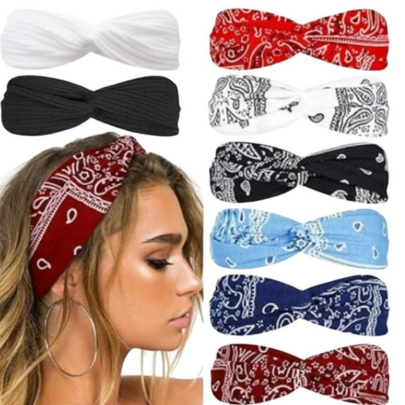 8Pcs Boho Twist Knot Headbands - Soft Stretchy Non-Slip Hair Accessories for Women, Perfect for Daily Wear, Workouts & Seasons