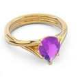 thumbnail image 3 of 2.00 T.C.W Pear Cut Amethyst Gemstone Sparkle Wedding Ring for Women Solid 14K Yellow Gold Size 5.5 by Diamond-Capitals, 3 of 8